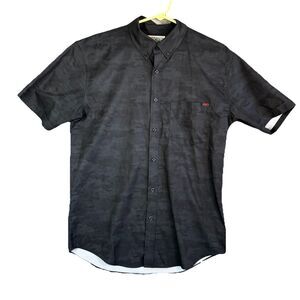 RSVLTS The Roosevelt Dare Mighty Things Black Camo Button Down Shirt Medium